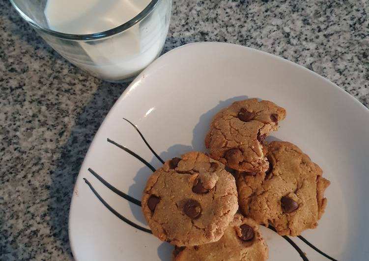 Galletas chocochips con harina de garbanzo y coco