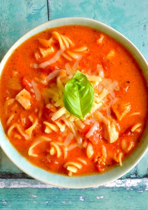 A picture of Chicken Pasta Soup.