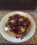 Tostadas con col enchileanchada y chorizo