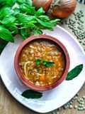 Green lentils soup with carrot