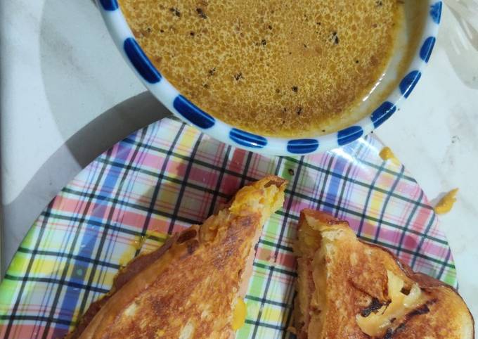 Easiest Way to Make Super Quick Homemade Grilled Cheese and Pastrami with French Au Jus Dip