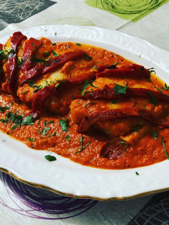 Una foto de Bacalao a la vizcaína