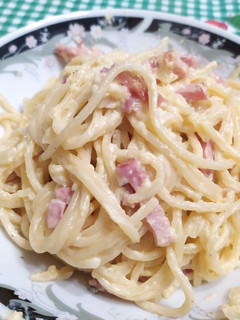 Una foto de Pasta a la carbonara