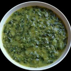 A picture of Malabar spinach, dal curry.