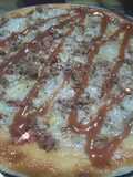 Pizza with beef qeema filling