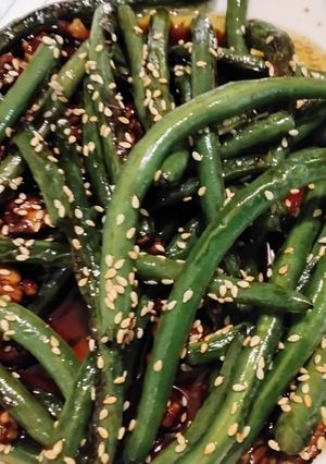 A picture of Crisp Szechuan Green Beans.