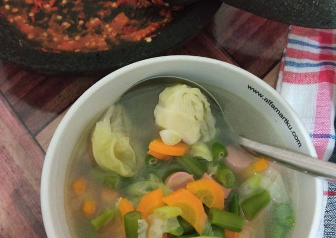 Sup Sayur irit bumbu dan bahan