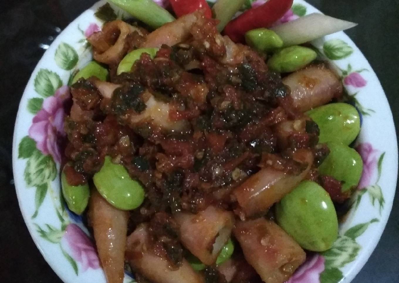 Balado cumi asin pete