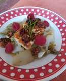10 min veggie lunch: chicory with baked cheese and walnuts