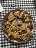 Mini panquecas proteicas de banana e aveia com pasta de amendoim