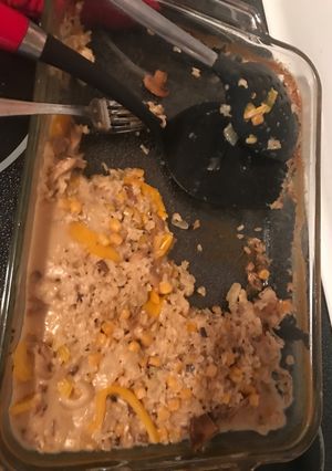 A picture of Pork & mushroom casserole.