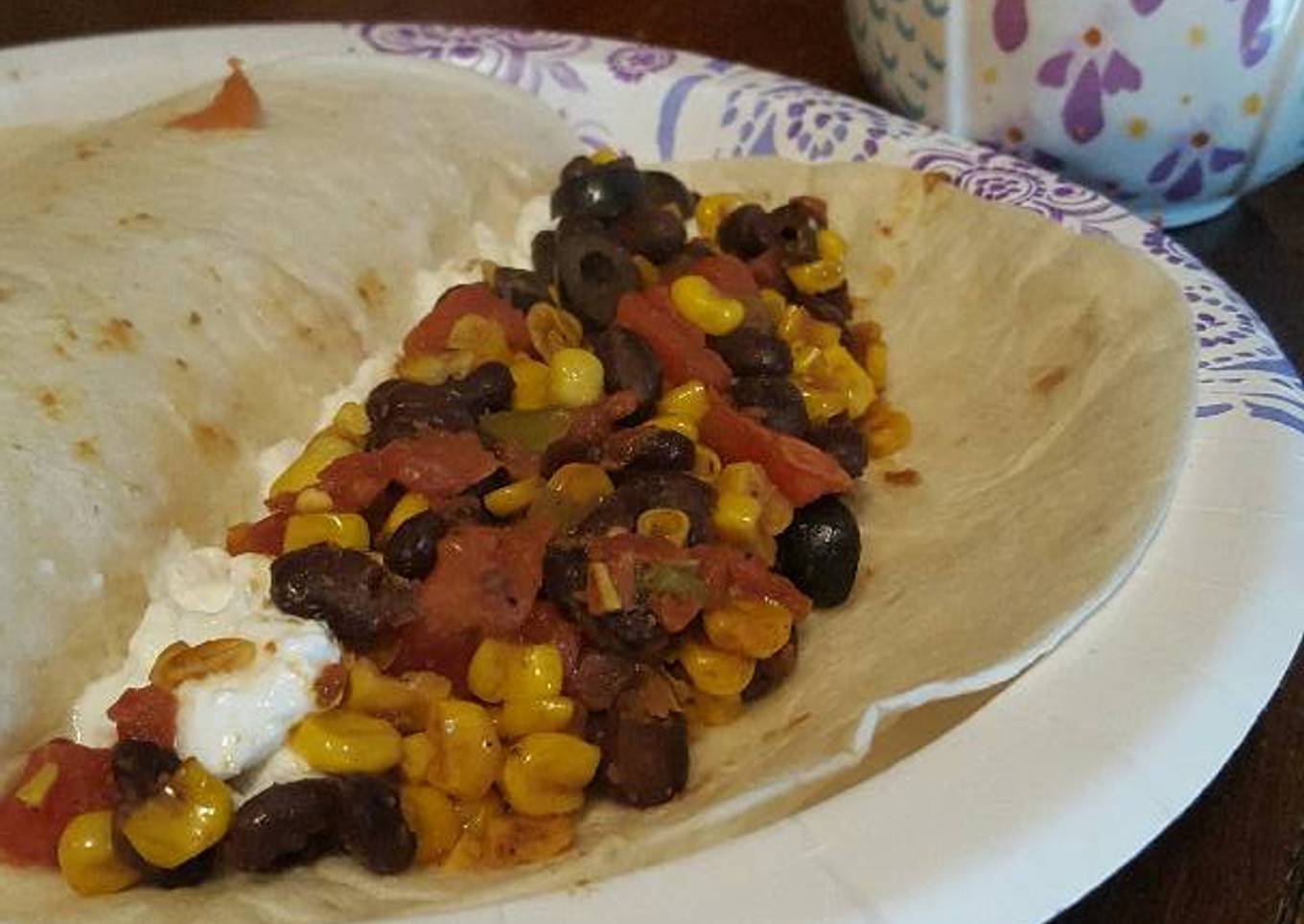 Quick black bean breakfast wrap