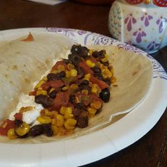 A picture of Quick black bean breakfast wrap.