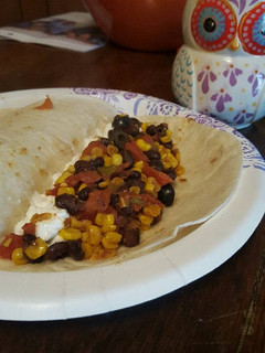 A picture of Quick black bean breakfast wrap.