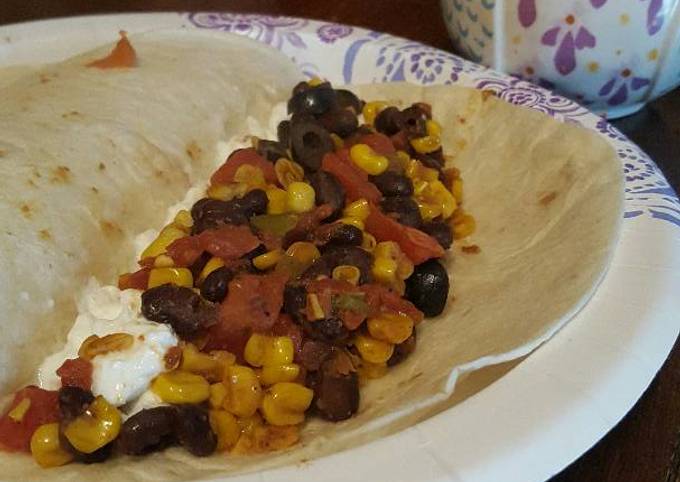 Quick black bean breakfast wrap