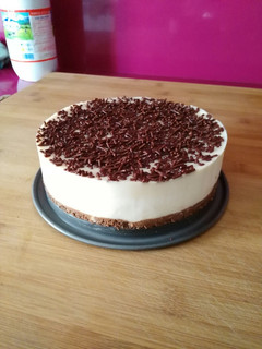 Una foto de Tarta cuajada de chocolate blanco