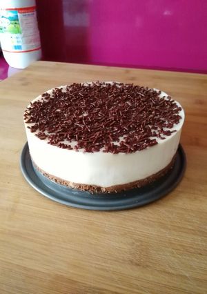 Una foto de Tarta cuajada de chocolate blanco