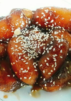 Hình của món Chuối ngào đường.