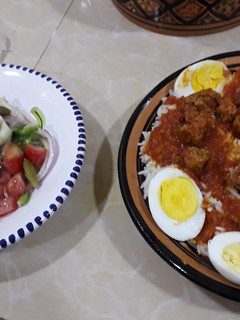 صورة لوصفة رز بالكفتة