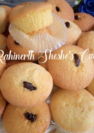 A picture of Soft Cupcakes with raisins.