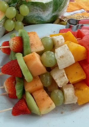 A picture of Fruit kabab.