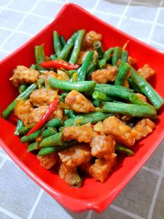 Foto resep Oseng kacang panjang tempe