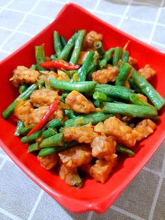 Foto resep Oseng kacang panjang tempe