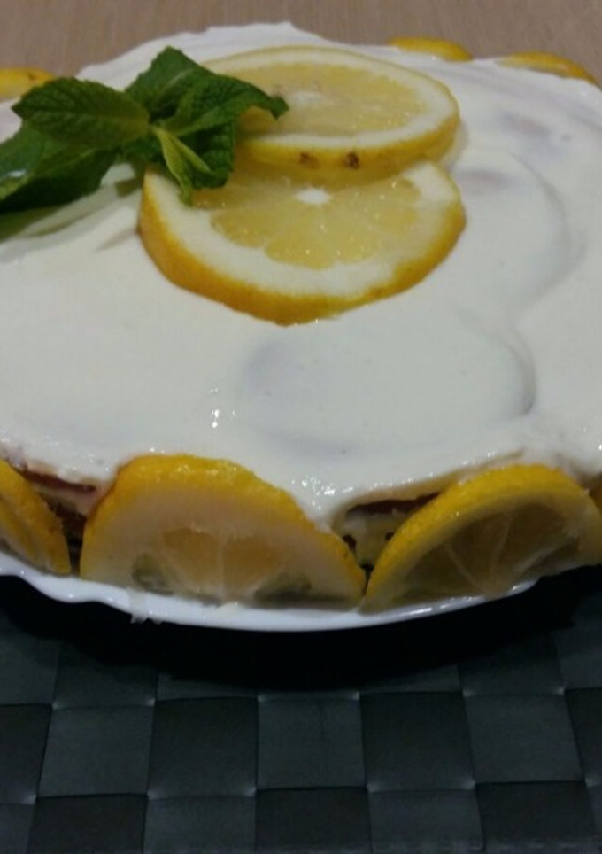 Una foto de Tarta de leche condensada y limón
