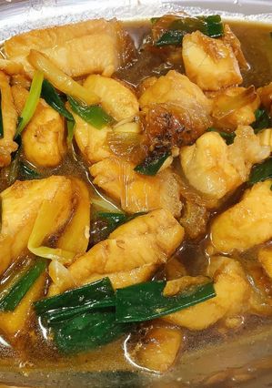 蔥燒石斑魚片 的食譜成品照片