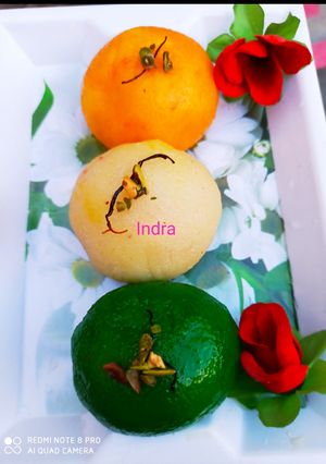A picture of Tiranga Sooji Pitha.