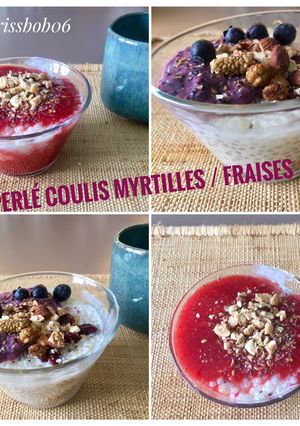 Une photo de Perlé coulis de fruits frais /Fraises-Myrtilles
