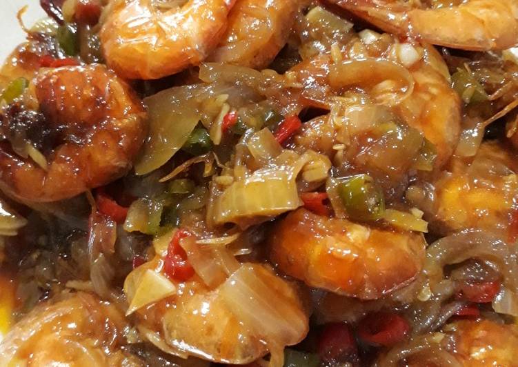 Resep Udang asam manis pedas Anti Gagal