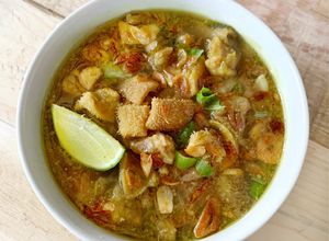 Foto resep Soto Babat dan Tetelan Kepala Sapi (lengkap dg cara membersihkan babat jadi putih bersih)