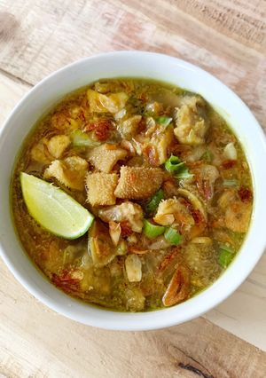 Foto resep Soto Babat dan Tetelan Kepala Sapi (lengkap dg cara membersihkan babat jadi putih bersih)