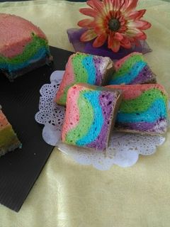 Foto resep Bolu Rainbow Putih Telur