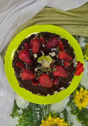 عکسی از دستور کیک شکلات و بادام 🎂 (Chocolate & Almond Cake) با گاناش نوتلا