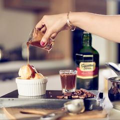 A picture of Chef Meghna’s Signatures Whiskey Caramel Sauce.