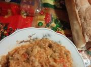 Una foto de arroz verdeo choclo