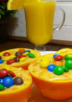Фото Молочный суп с тыквой и M&M'S в апельсине.