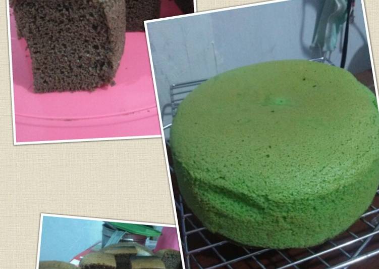 Ogura cokelat vs pandan dalam satu adonan