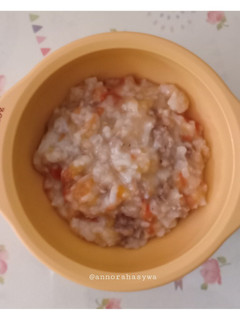Foto resep MPASI 9 BulanBeras Putih + Daging Sapi + Tomat