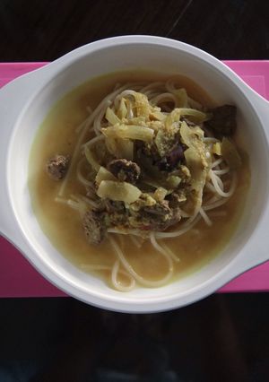 Foto resep Mpasi Allora 12m-,, Spaghetti kare hati