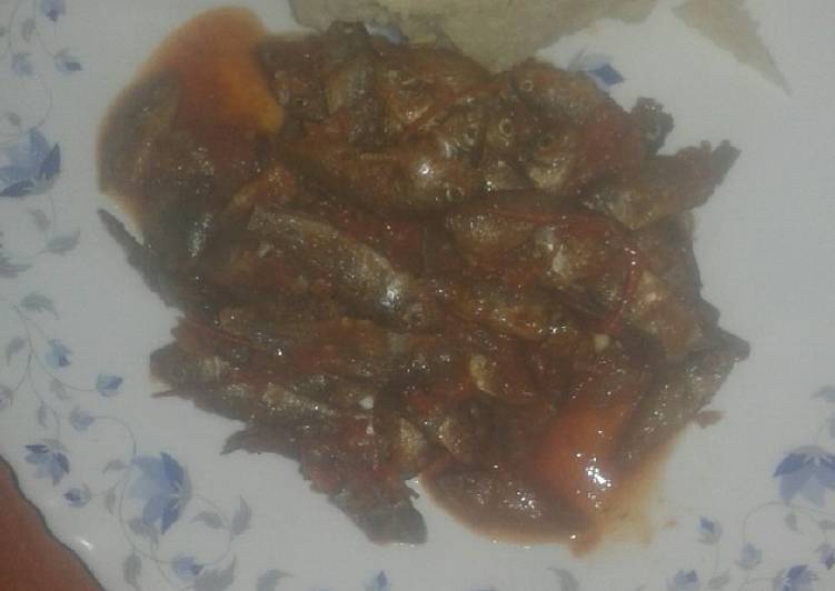 Small fish with ugali