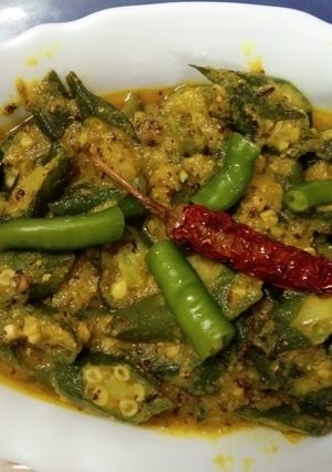 A picture of Sorse Bhindi Chorchori.