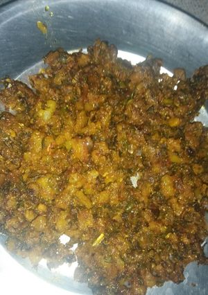 A picture of Potato spinach khichdi.