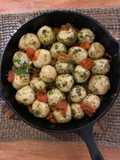 Ñoquis rellenos con queso mozarella