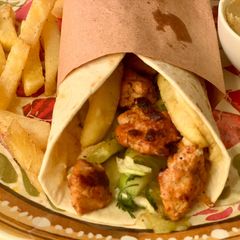 A picture of Chicken tikka wrap.