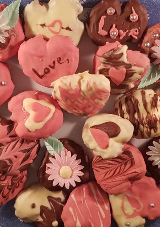 Una foto de Palmeras de azúcar con cobertura de chocolate. Especial San Valentín ❤