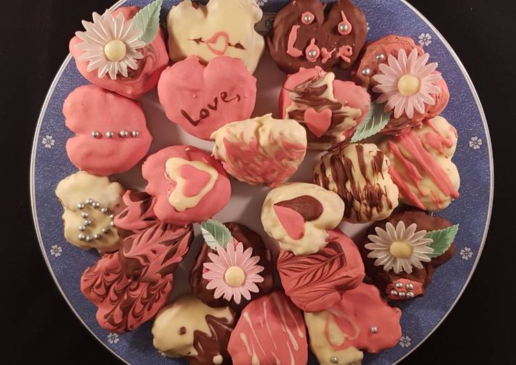 Palmeras de azúcar con cobertura de chocolate. Especial San Valentín ❤