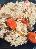 Arroz Basmati con Ternera, Pimientos, Cebolla, Cherrys y Yakiniku